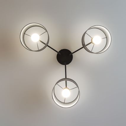 Plafonnier affleurant ALBA 3xE27/15W/230V gris