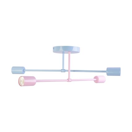 Plafonnier affleurant CAMBRIDGE 4xE27/15W/230V bleu/rose