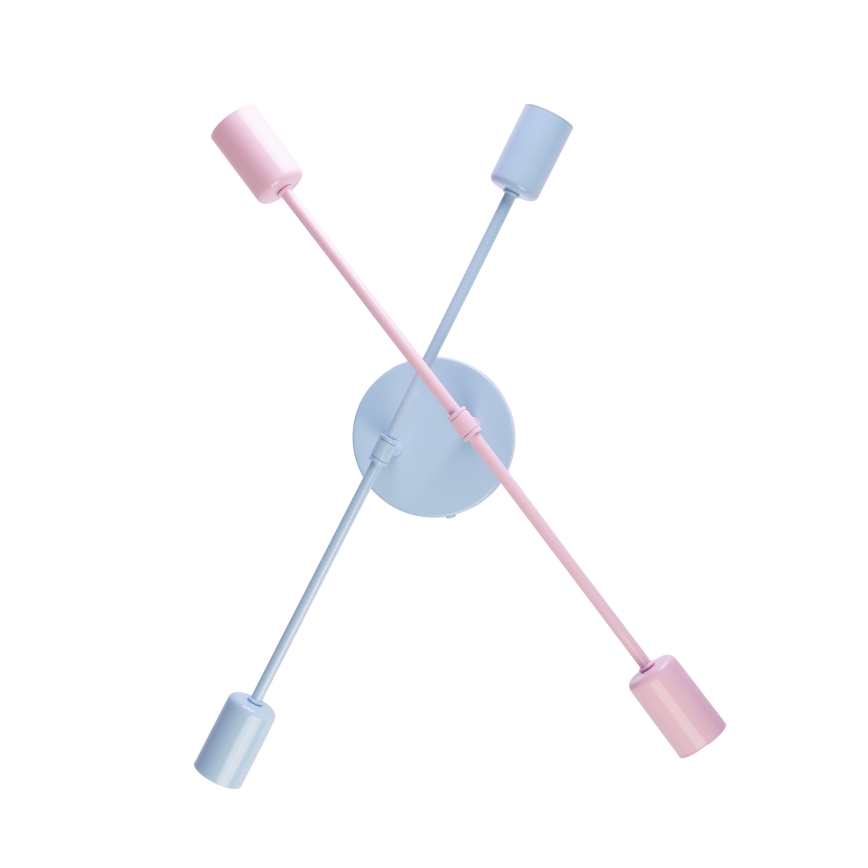 Plafonnier affleurant CAMBRIDGE 4xE27/15W/230V bleu/rose