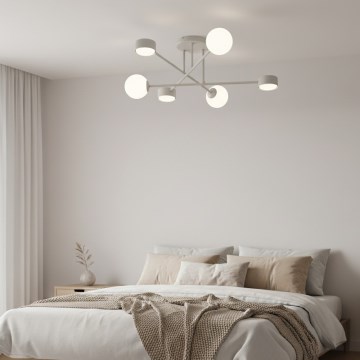 Plafonnier affleurant HOLON 3xG9/8W/230V + 3xGX53/12W gris