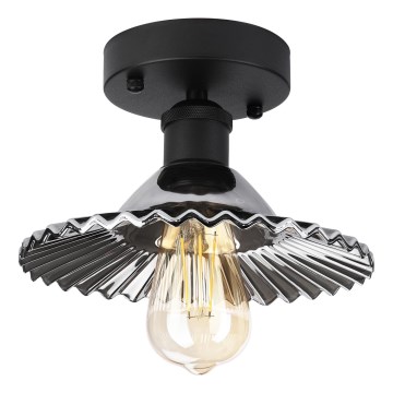 Plafonnier affleurant TRISH 1xE27/15W/230V noir/noir fumé