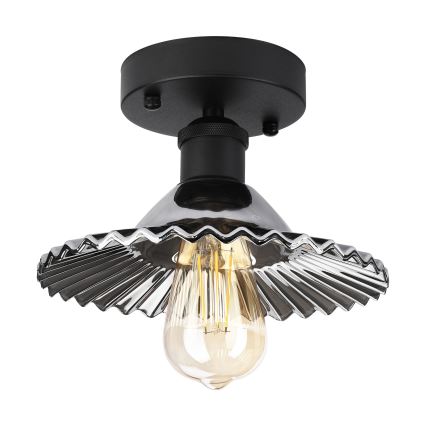 Plafonnier affleurant TRISH 1xE27/15W/230V noir/noir fumé