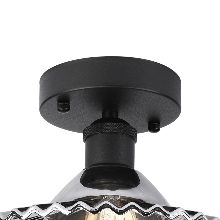 Plafonnier affleurant TRISH 1xE27/15W/230V noir/noir fumé