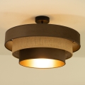 Plafonnier affleurant WENTA 1xE27/60W/230V Ø 50 cm marron/jute