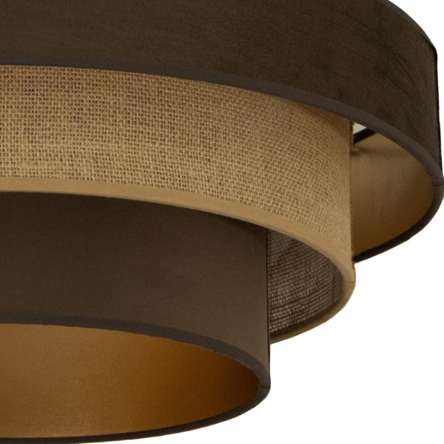 Plafonnier affleurant WENTA 1xE27/60W/230V Ø 50 cm marron/jute