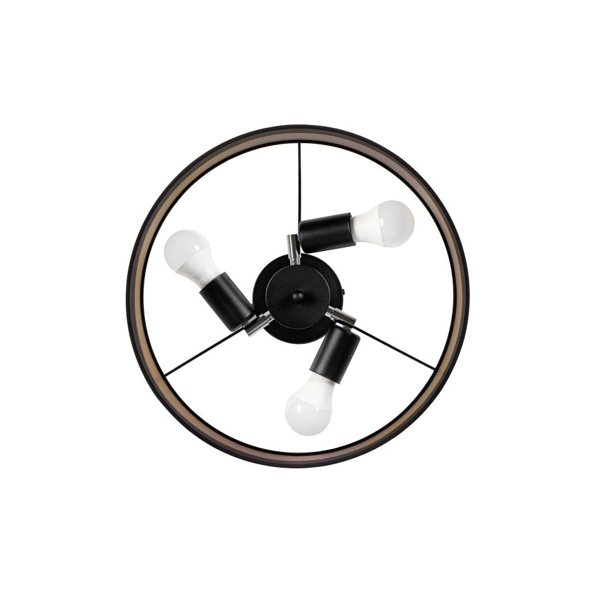 Plafonnier ALBA 3xE27/15W/230V Ø 40 cm noir/marron