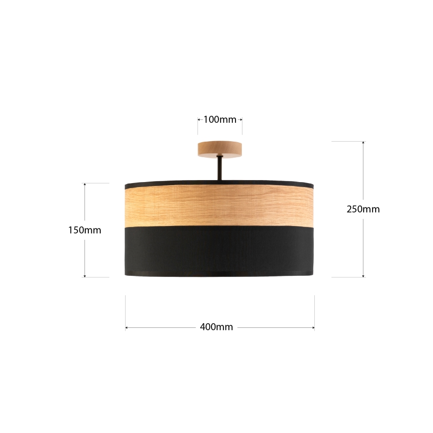 Plafonnier ALBA 3xE27/15W/230V Ø 40 cm noir/marron