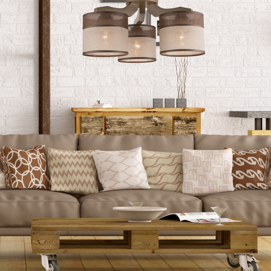 Plafonnier ANDREA 3xE27/60W/230V en hêtre