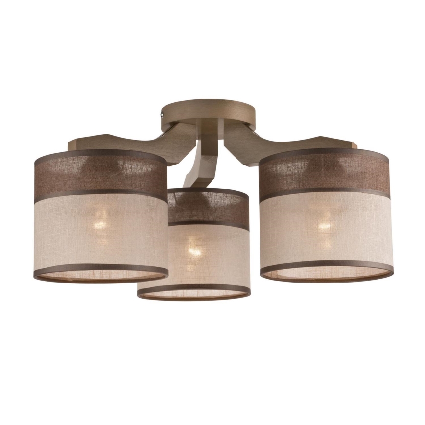 Plafonnier ANDREA 3xE27/60W/230V en hêtre