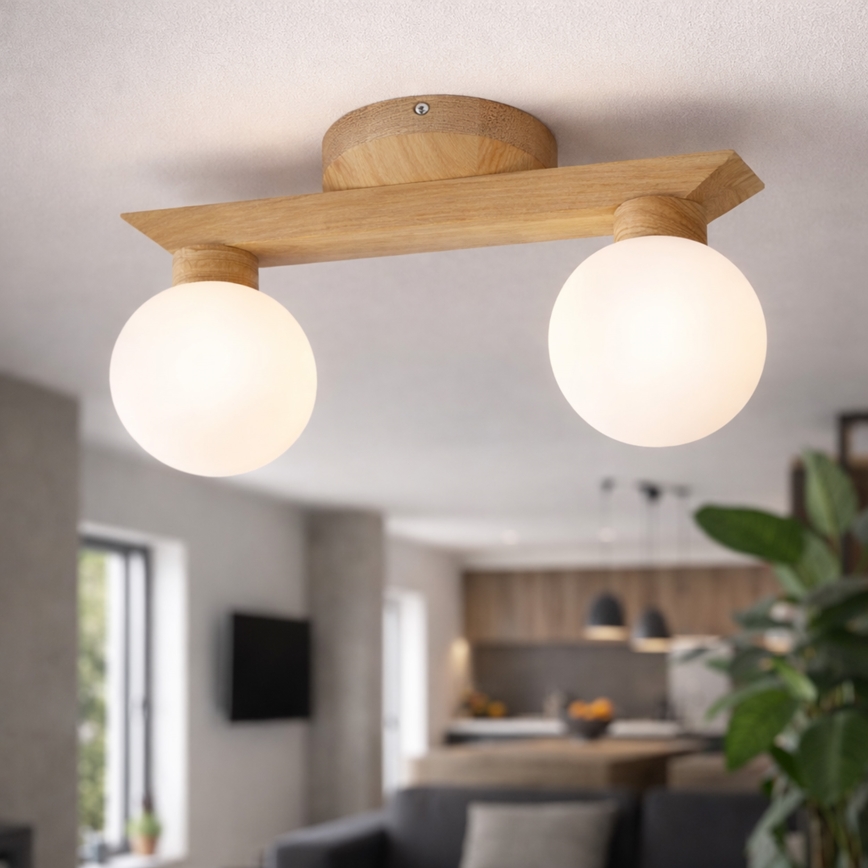 Plafonnier ANTONIO 2xG9/5W/230V chêne/blanc