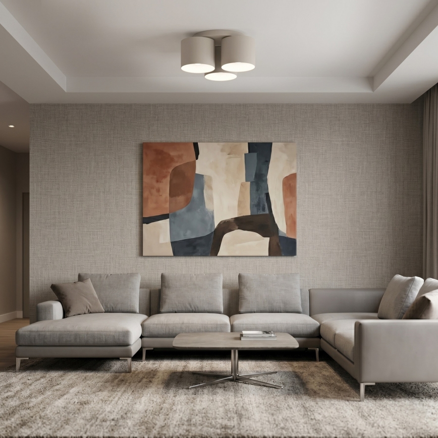 Plafonnier ARDEN 3xE27/15W/230V diam. 30 cm beige