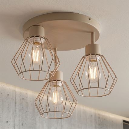 Plafonnier AUDREY 3xE27/60W/230V beige
