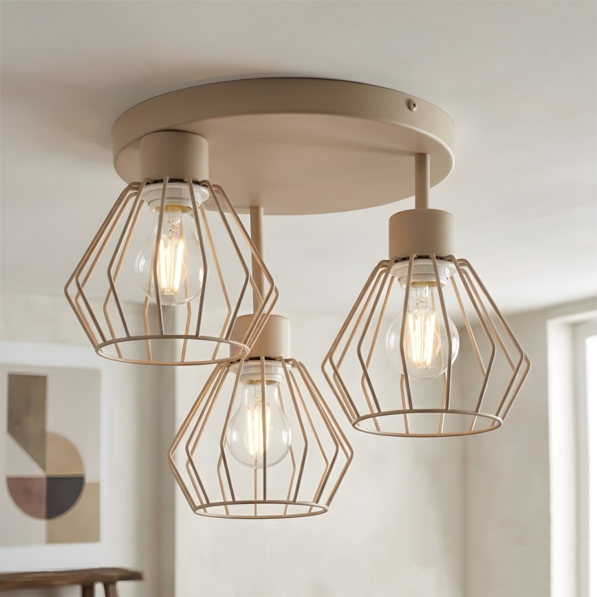 Plafonnier AUDREY 3xE27/60W/230V beige