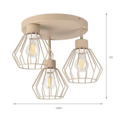 Plafonnier AUDREY 3xE27/60W/230V beige