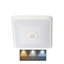 Plafonnier avec détecteur LED/12W/230V 3000/4000/6000K blanc