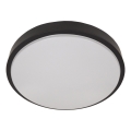 Plafonnier avec détecteur WILTON 2xE27/60W/230V Ø 33 cm noir