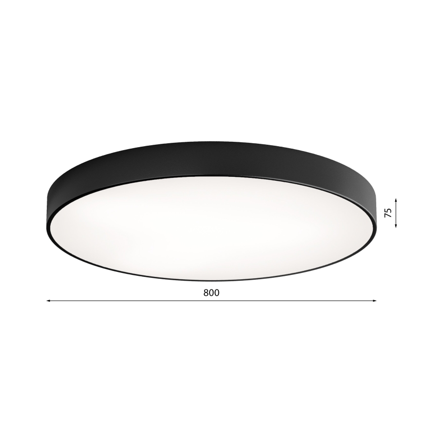 Plafonnier avec un détecteur CLEO 6xE27/24W/230V d. 80 cm noir