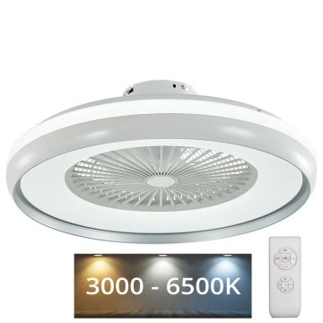 Plafonnier avec ventilateur LED/45W/230V 3000/4000/6500K gris + télécommande