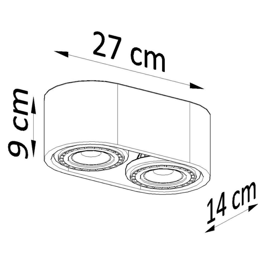 Plafonnier BASIC AR111 2xGU10/40W/230V béton