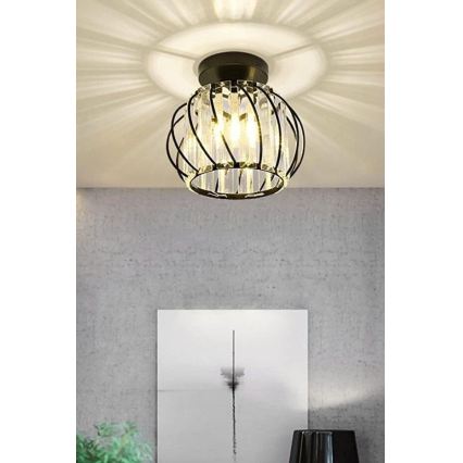 Plafonnier BELLA 1xE27/40W/230V Ø 20 cm noir