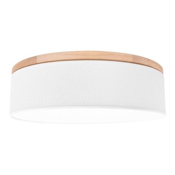 Plafonnier BENITA 4xE27/25W/230V d. 58 cm blanc/chêne