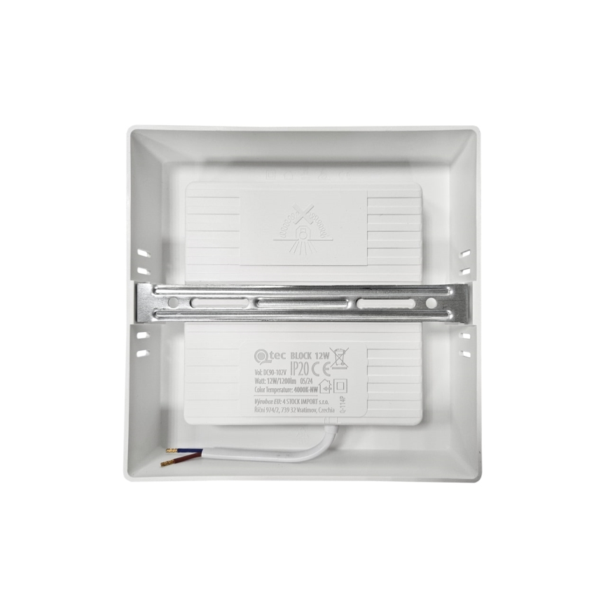 Plafonnier BLOCK LED/12W/230V 4000K 16,7x16,7 cm blanc