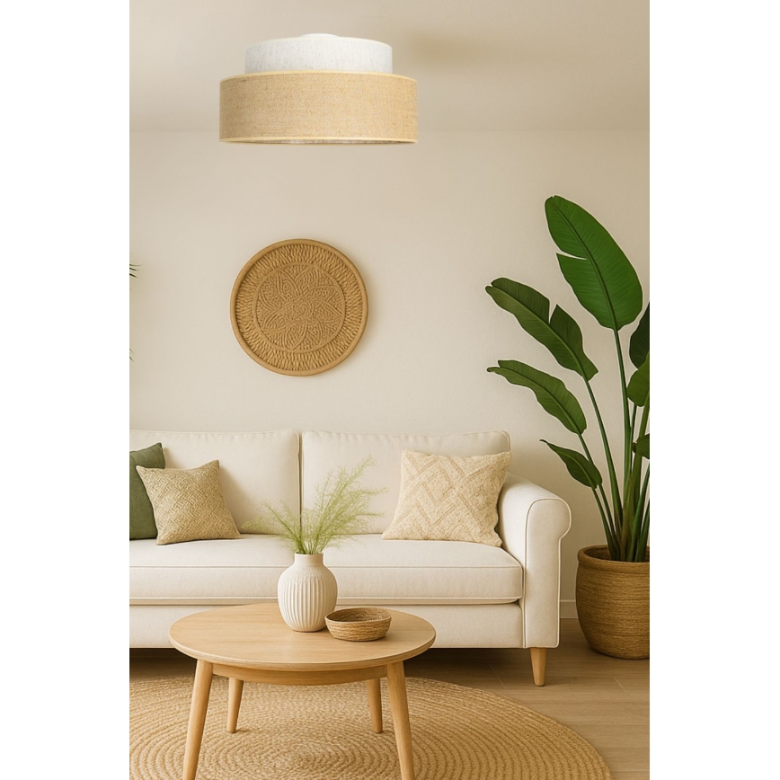 Plafonnier BOHO 1xE27/60W/230V blanc/beige