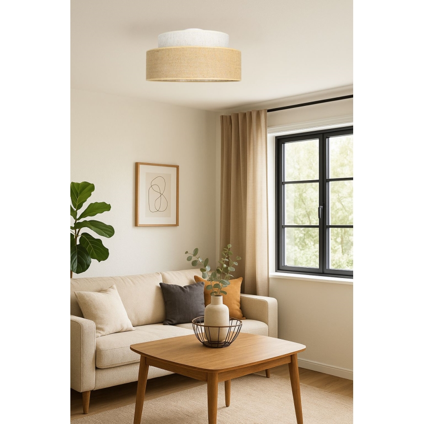 Plafonnier BOHO 1xE27/60W/230V blanc/beige
