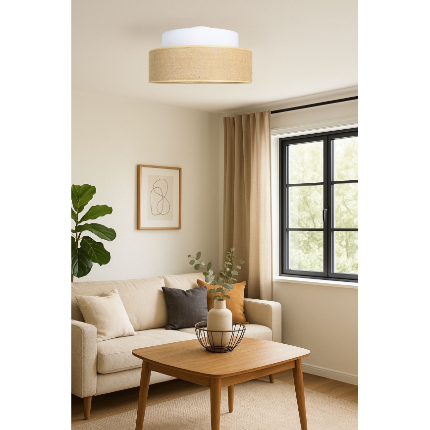 Plafonnier BOHO 1xE27/60W/230V blanc/beige