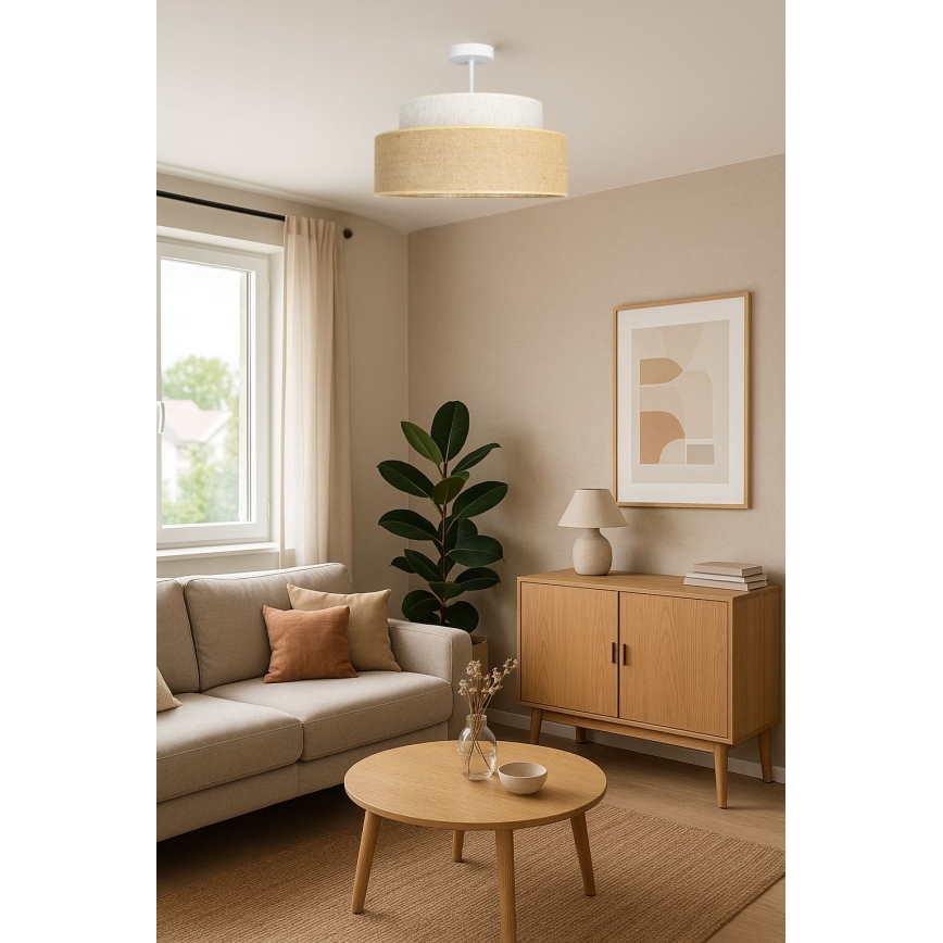 Plafonnier BOHO 1xE27/60W/230V blanc/beige