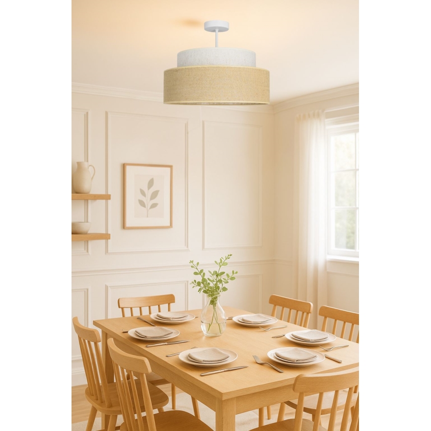 Plafonnier BOHO 1xE27/60W/230V blanc/beige
