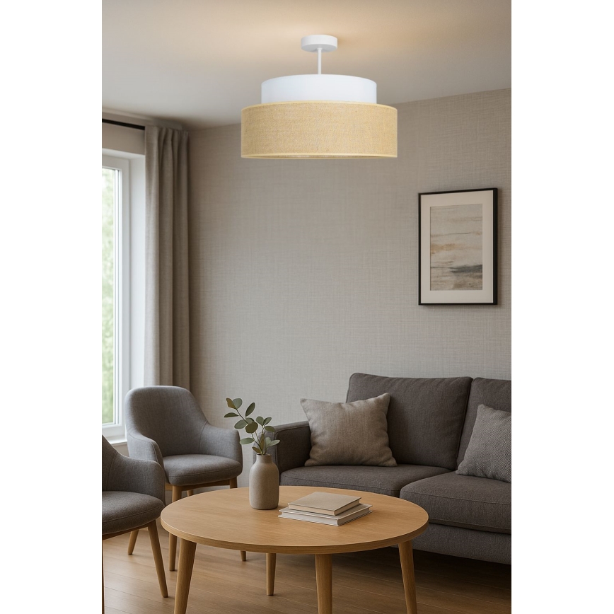 Plafonnier BOHO 1xE27/60W/230V blanc/beige
