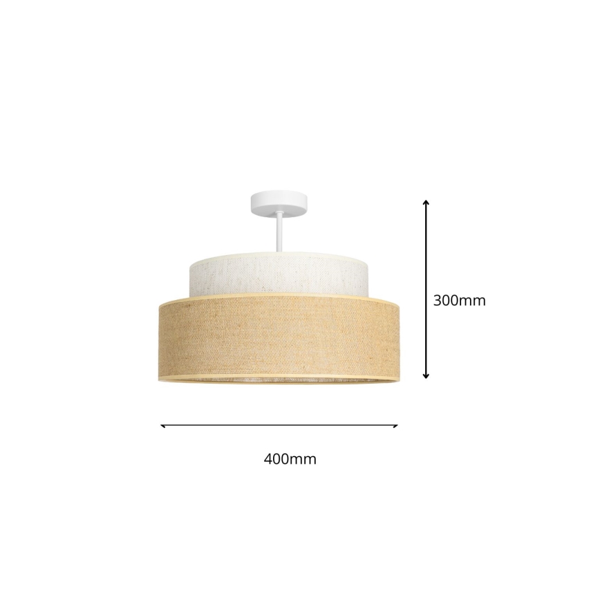 Plafonnier BOHO 1xE27/60W/230V blanc/beige