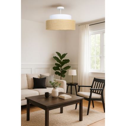 Plafonnier BOHO 1xE27/60W/230V blanc/beige