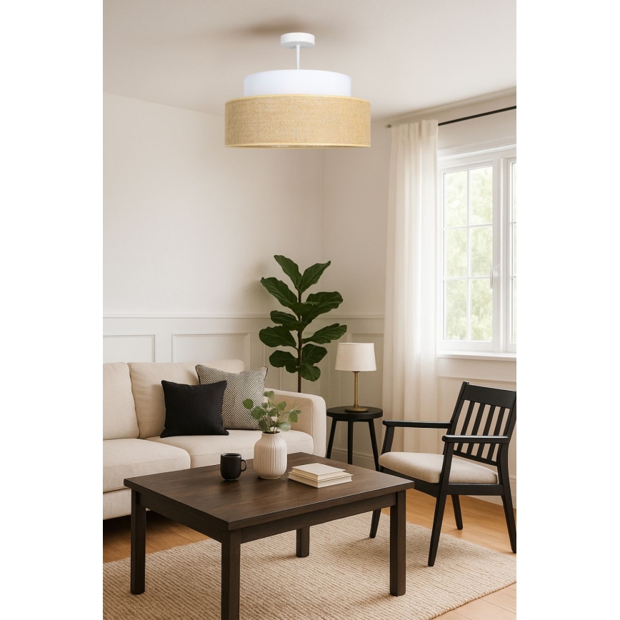 Plafonnier BOHO 1xE27/60W/230V blanc/beige