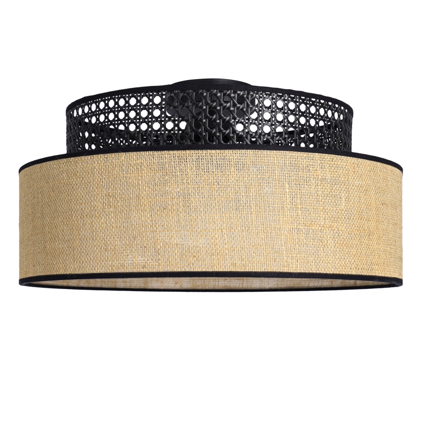 Plafonnier BOHO 1xE27/60W/230V d. 40 cm noir/rotin