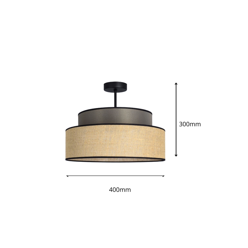 Plafonnier BOHO 1xE27/60W/230V marron/beige