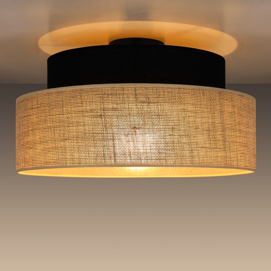 Plafonnier BOHO 1xE27/60W/230V noir/beige