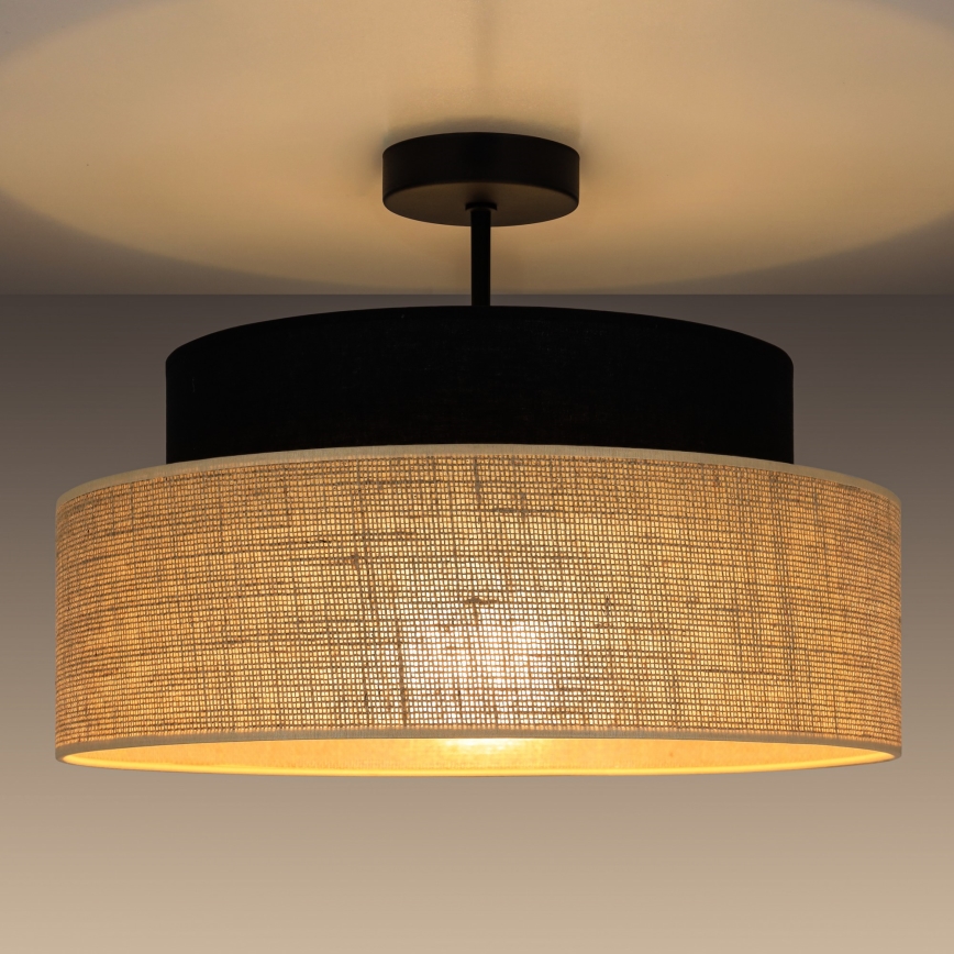Plafonnier BOHO 1xE27/60W/230V noir/beige
