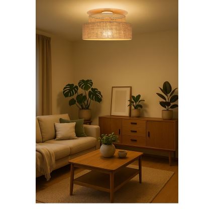 Plafonnier BOHO 1xE27/60W/230V rotin
