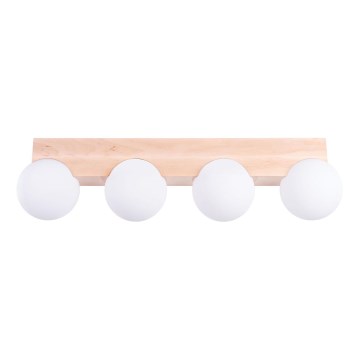 Plafonnier BULBO 4xG9/8W/230V hêtre/blanc