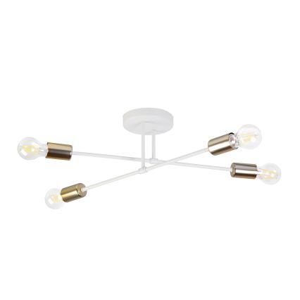 Plafonnier CAMBRIDGE 4xE27/15W/230V laiton/blanc