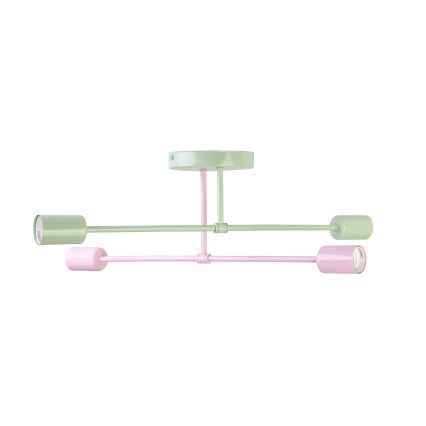 Plafonnier CAMBRIDGE 4xE27/15W/230V vert/rose