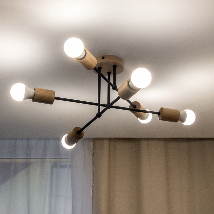 Plafonnier CAMBRIDGE 6xE27/15W/230V, en pin