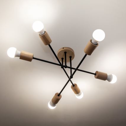 Plafonnier CAMBRIDGE 6xE27/15W/230V, en pin