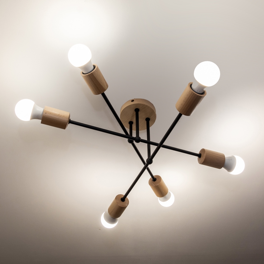 Plafonnier CAMBRIDGE 6xE27/15W/230V, en pin