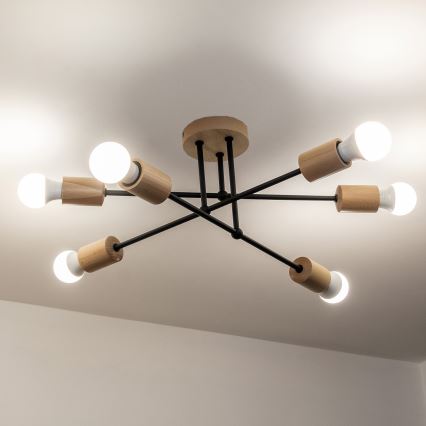 Plafonnier CAMBRIDGE 6xE27/15W/230V, en pin