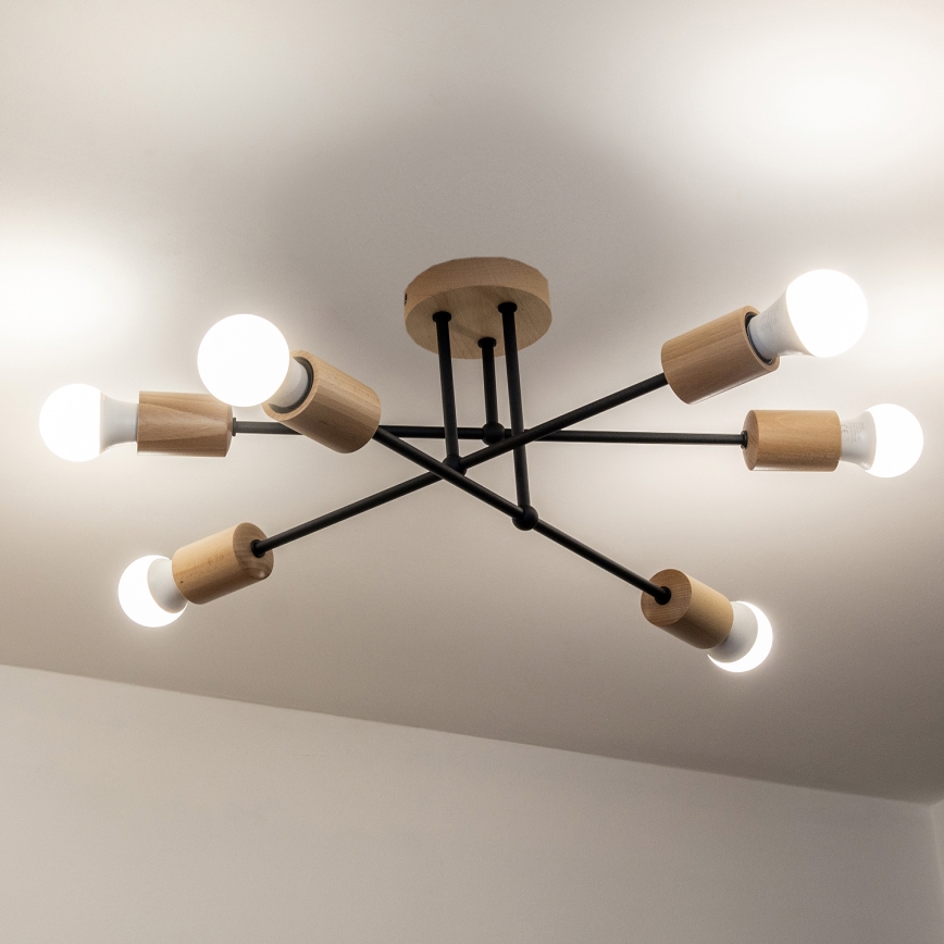 Plafonnier CAMBRIDGE 6xE27/15W/230V, en pin