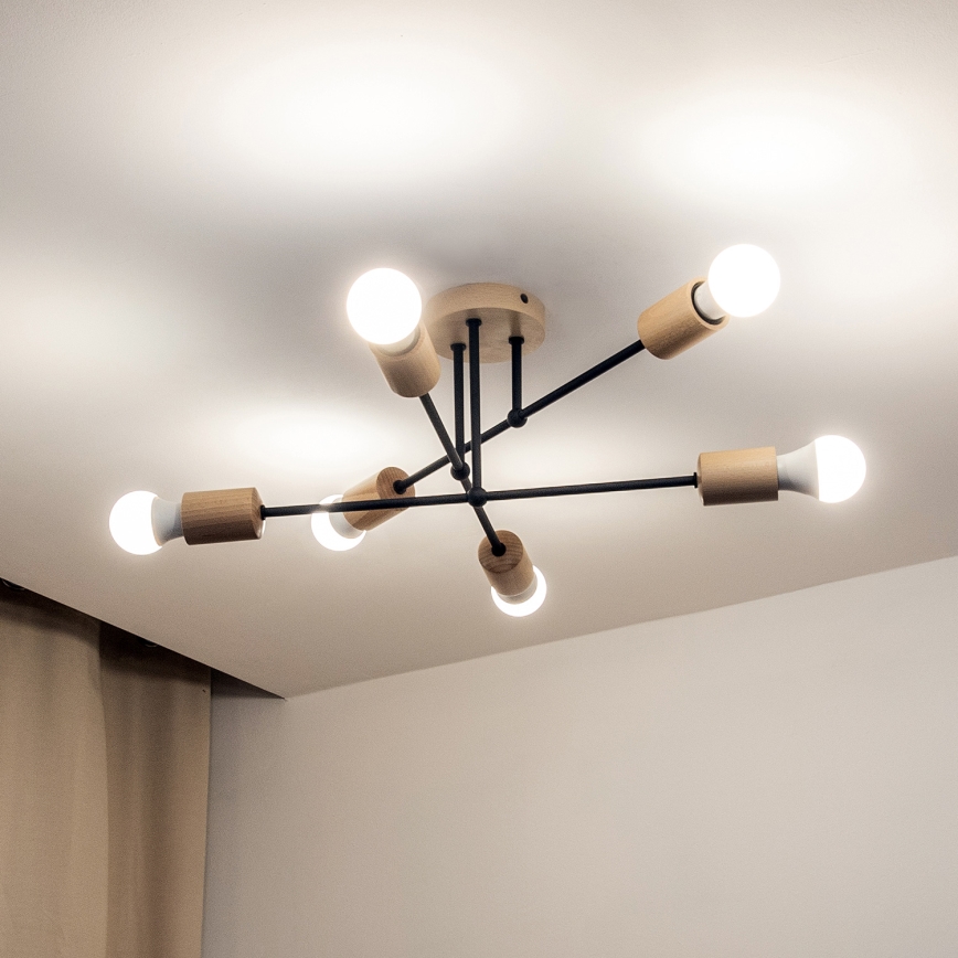 Plafonnier CAMBRIDGE 6xE27/15W/230V, en pin