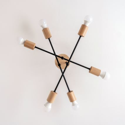 Plafonnier CAMBRIDGE 6xE27/15W/230V, en pin